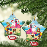 Have Yourself A Beachy Little Christmas Ceramic Ornament with Santa Chilling LT7 Star Colorful - Polynesian Pride
