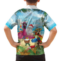 Have Yourself A Beachy Little Christmas Family Matching Puletasi and Hawaiian Shirt with Santa Chilling - Polynesian Pride