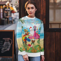 Have Yourself A Beachy Little Christmas Ugly Christmas Sweater with Santa Chilling LT7 - Polynesian Pride