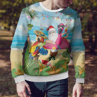 Have Yourself A Beachy Little Christmas Ugly Christmas Sweater with Santa Chilling LT7 - Polynesian Pride
