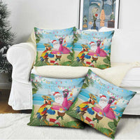 Have Yourself A Beachy Little Christmas Pillow Cover with Santa Chilling - Polynesian Pride