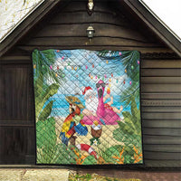 Have Yourself A Beachy Little Christmas Quilt with Santa Chilling - Polynesian Pride