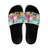 Have Yourself A Beachy Little Christmas Slide Sandals with Santa Chilling LT7 Colorful - Polynesian Pride