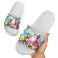 Have Yourself A Beachy Little Christmas Slide Sandals with Santa Chilling LT7 - Polynesian Pride