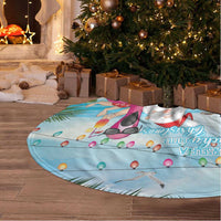 Have Yourself A Beachy Little Christmas Tree Skirt with Santa Chilling LT7 - Polynesian Pride