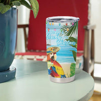 Have Yourself A Beachy Little Christmas Tumbler Cup with Santa Chilling - Polynesian Pride