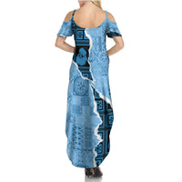 Bula Fiji Tapa Mix Christmas Summer Maxi Dress Vintage Style LT7 - Polynesian Pride