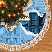 Bula Fiji Tapa Mix Christmas Tree Skirt Vintage Style LT7 - Polynesian Pride