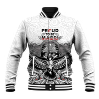 Aotearoa Personalized Baseball Jacket Proud To Be Maori LT7 Unisex White - Polynesian Pride