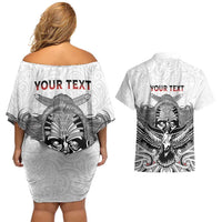 Aotearoa Personalized Couples Matching Off Shoulder Short Dress and Hawaiian Shirt Proud To Be Maori LT7 - Polynesian Pride