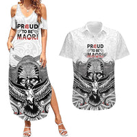 Aotearoa Personalized Couples Matching Summer Maxi Dress and Hawaiian Shirt Proud To Be Maori LT7 White - Polynesian Pride