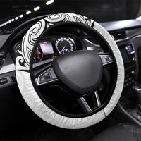 Aotearoa Steering Wheel Cover Proud To Be Maori LT7 Universal Fit White - Polynesian Pride