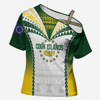 Cook Islands Rugby Custom Cross Shoulder Shirt Kuki's Aitu Champions LT7 Female Colorful - Polynesian Pride