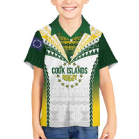 Cook Islands Rugby Custom Family Matching Off Shoulder Maxi Dress and Hawaiian Shirt Kuki's Aitu Champions - Polynesian Pride