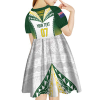 Cook Islands Rugby Custom Kid Short Sleeve Dress Kuki's Aitu Champions LT7 - Polynesian Pride