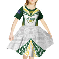 Cook Islands Rugby Custom Kid Short Sleeve Dress Kuki's Aitu Champions LT7 - Polynesian Pride