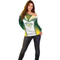 Cook Islands Rugby Custom Off Shoulder Sweater Kuki's Aitu Champions - Polynesian Pride