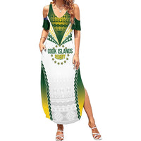 Cook Islands Rugby Custom Summer Maxi Dress Kuki's Aitu Champions LT7 Women Colorful - Polynesian Pride