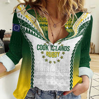 Cook Islands Rugby Custom Women Casual Shirt Kuki's Aitu Champions - Polynesian Pride