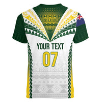 Cook Islands Rugby Custom Women V-Neck T-Shirt Kuki's Aitu Champions LT7 - Polynesian Pride
