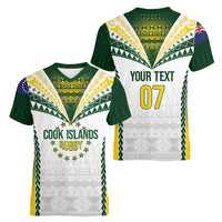 Cook Islands Rugby Custom Women V-Neck T-Shirt Kuki's Aitu Champions LT7 - Polynesian Pride