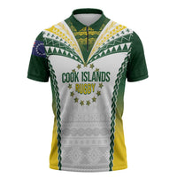 Cook Islands Rugby Custom Zipper Polo Shirt Kuki's Aitu Champions LT7 Colorful - Polynesian Pride