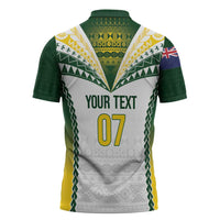 Cook Islands Rugby Custom Zipper Polo Shirt Kuki's Aitu Champions LT7 - Polynesian Pride
