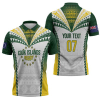 Cook Islands Rugby Custom Zipper Polo Shirt Kuki's Aitu Champions - Polynesian Pride