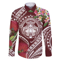 Aloha Hawaii Big Island Family Matching Off The Shoulder Long Sleeve Dress and Hawaiian Shirt Ohia Lehua Wahine