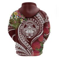 Aloha Hawaii Big Island Zip Hoodie Ohia Lehua Wahine