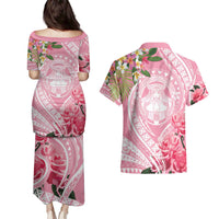 Aloha Hawaii Maui Couples Matching Puletasi and Hawaiian Shirt Goddess Lokelani Rose LT7 - Polynesian Pride