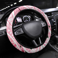 Aloha Hawaii Maui Steering Wheel Cover Goddess Lokelani Rose LT7 Universal Fit Pink - Polynesian Pride
