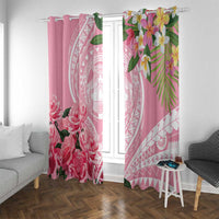 Aloha Hawaii Maui Window Curtain Goddess Lokelani Rose LT7 With Grommets Pink - Polynesian Pride