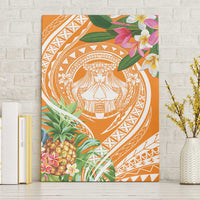 Aloha Hawaii Lanai Canvas Wall Art Frangipani Mix Pineapple LT7 Without Frame Orange - Polynesian Pride