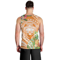 Aloha Hawaii Lanai Men Tank Top Frangipani Mix Pineapple LT7 - Polynesian Pride