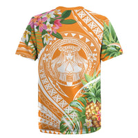 Aloha Hawaii Lanai Rugby Jersey Frangipani Mix Pineapple LT7 - Polynesian Pride