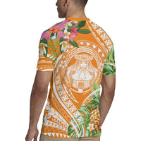 Aloha Hawaii Lanai Rugby Jersey Frangipani Mix Pineapple LT7 - Polynesian Pride