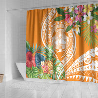 Aloha Hawaii Lanai Shower Curtain Frangipani Mix Pineapple