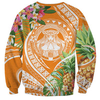 Aloha Hawaii Lanai Sweatshirt Frangipani Mix Pineapple LT7 - Polynesian Pride