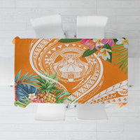 Aloha Hawaii Lanai Tablecloth Frangipani Mix Pineapple LT7 Orange - Polynesian Pride