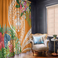 Aloha Hawaii Lanai Window Curtain Frangipani Mix Pineapple LT7 - Polynesian Pride