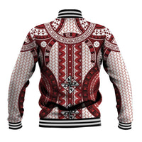 Bula Fiji Vintage Baseball Jacket Scarlet Masi Motifs