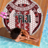 Bula Fiji Vintage Beach Blanket Scarlet Masi Motifs