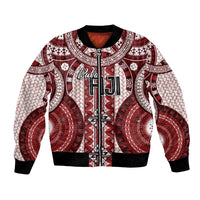 Bula Fiji Vintage Bomber Jacket Scarlet Masi Motifs