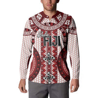 Bula Fiji Vintage Button Sweatshirt Scarlet Masi Motifs