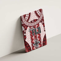 Bula Fiji Vintage Canvas Wall Art Scarlet Masi Motifs
