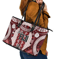 Bula Fiji Vintage Leather Tote Bag Scarlet Masi Motifs