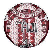 Bula Fiji Vintage Spare Tire Cover Scarlet Masi Motifs