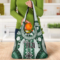 Bula Fiji Vintage Grocery Bag Phthalo Green Masi Motifs