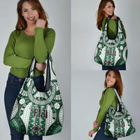 Bula Fiji Vintage Grocery Bag Phthalo Green Masi Motifs